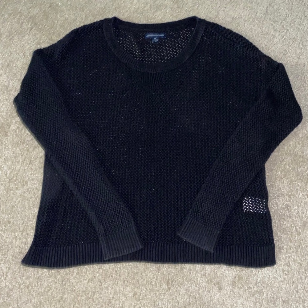 Black Chunky Knit American Eagle Sweater